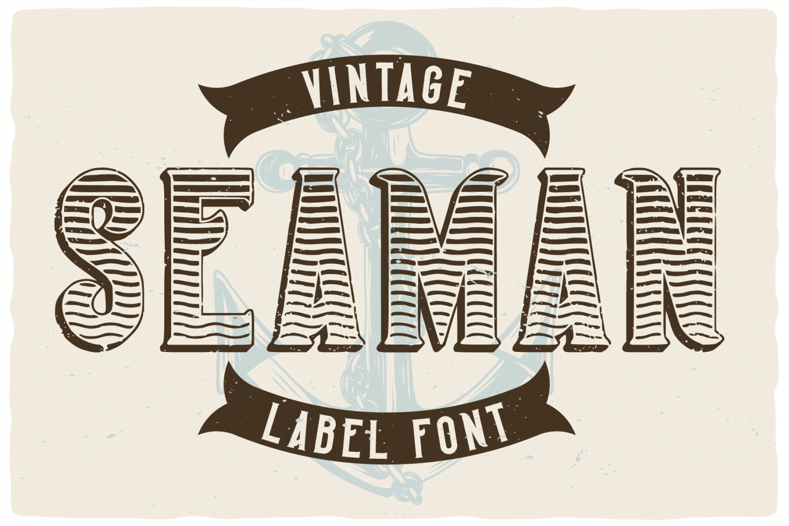 Seaman. Font and 10 editable t-shirt designs.