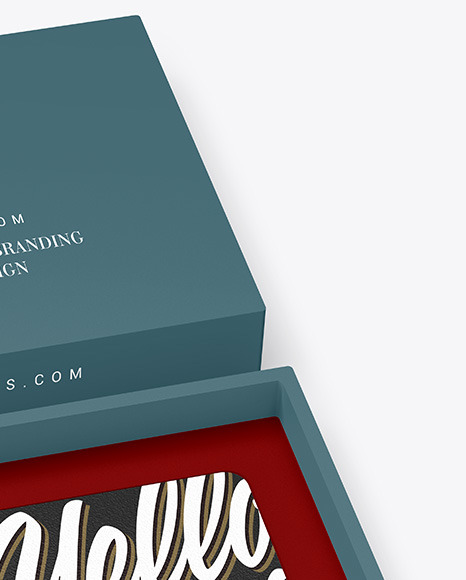 Textured Gift Card in a Box Mockup