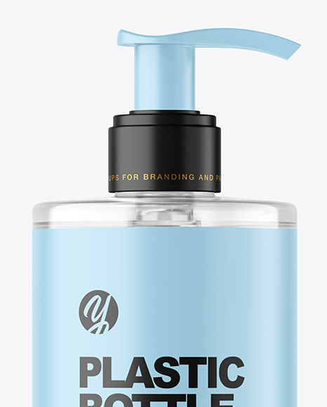 Clear Cosmetic Bottle with Pump Mockup