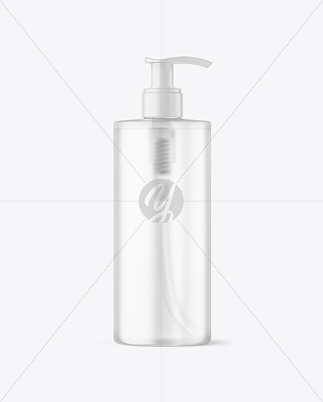 Frosted Cosmetic Bottle with Pump Mockup