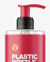 Clear Liquid Soap Cosmetic Bottle with Pump Mockup