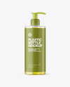 Color Liquid Cosmetic Bottle with Pump Mockup Color Liquid Cosmetic Bottle with Pump Mockup