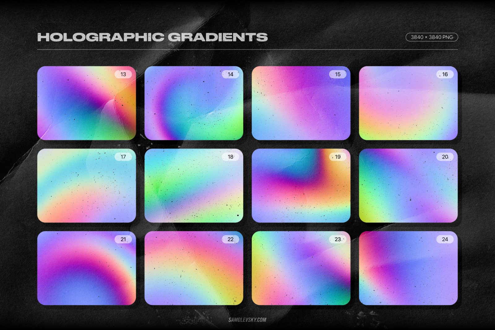 Grainy backgrounds - 100 retro gradients pack