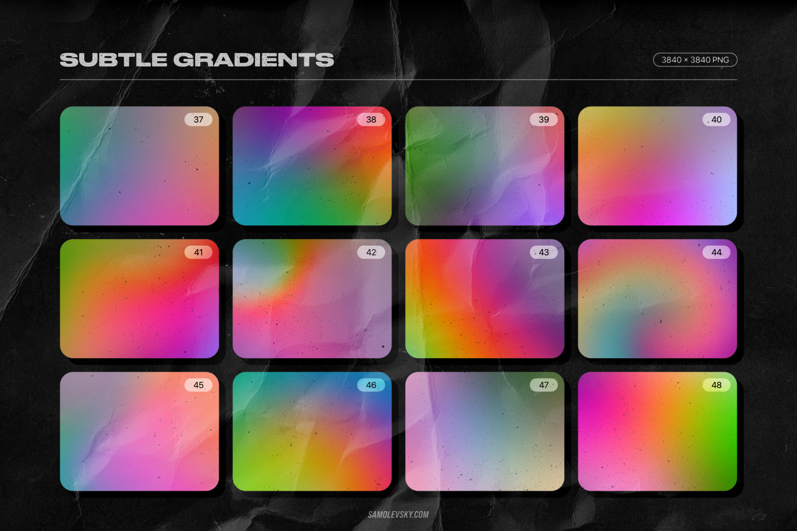 Grainy backgrounds - 100 retro gradients pack