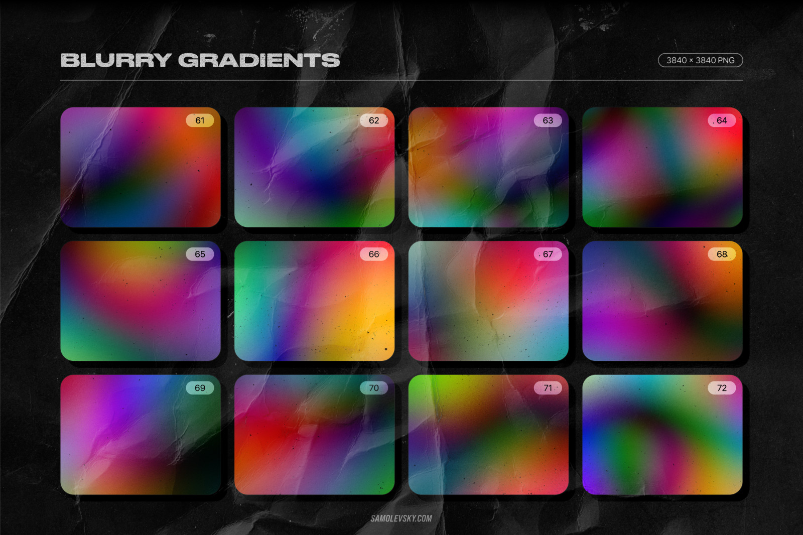 Grainy backgrounds - 100 retro gradients pack