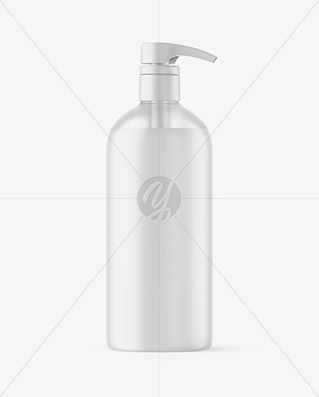 Frosted Soap Bottle with Pump Mockup