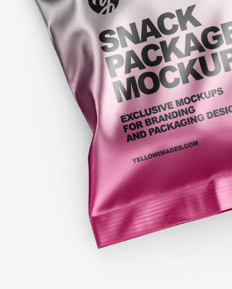 Two Matte Metallic Snack Package Mockup