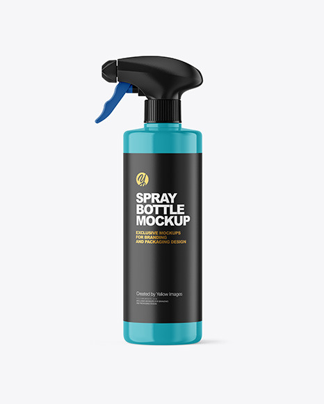 Glossy Spray Bottle Mockup