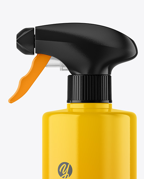 Glossy Spray Bottle Mockup