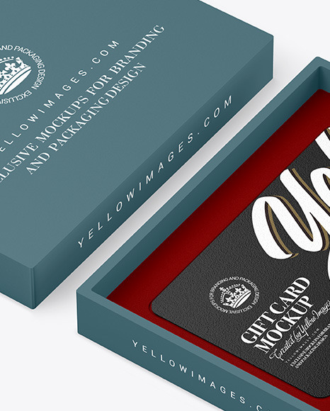 Textured Gift Card in a Box Mockup