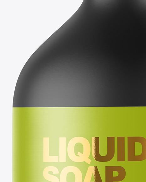 Matte Liquid Soap Bottle With Pump Mockup