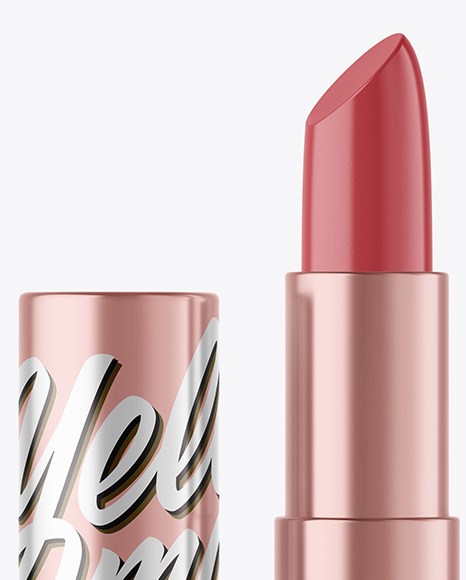 Metallic Lipstick Tube Mockup