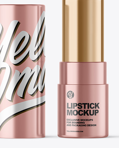 Metallic Lipstick Tube Mockup