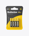 4 Pack Battery AAA Mockup