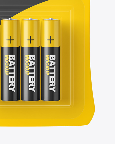 4 Pack Battery AAA Mockup