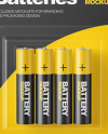 4 Pack Battery AAA Mockup