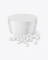 Cosmetic Jar with Powder Balls Mockup