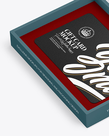 Textured Gift Card in a Box Mockup