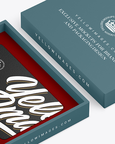 Textured Gift Card in a Box Mockup