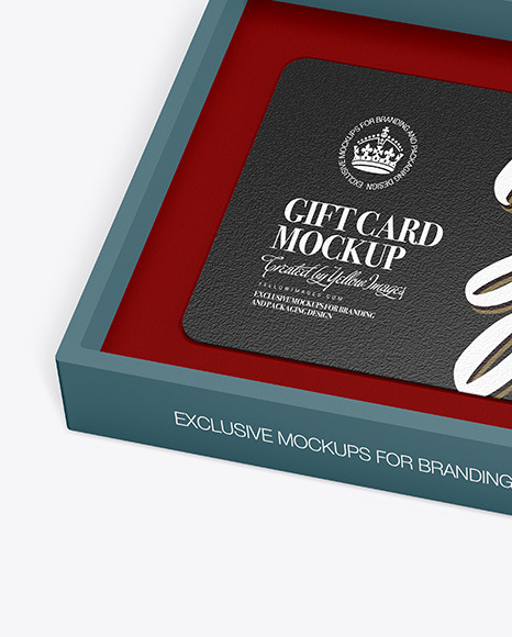 Textured Gift Card in a Box Mockup