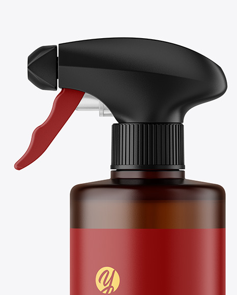 Frosted Amber Spray Bottle Mockup