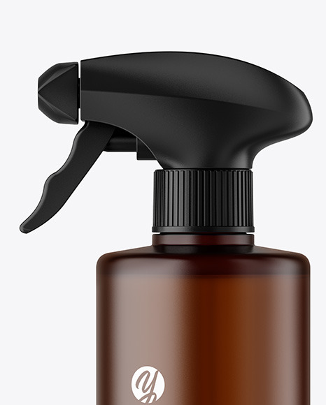 Frosted Amber Spray Bottle Mockup