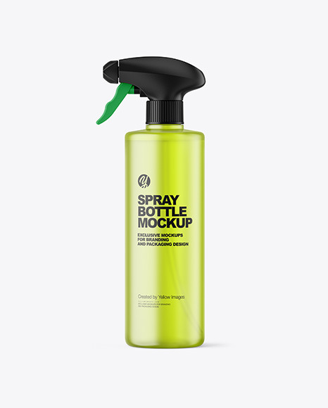 Frosted Color Plastic Spray Bottle Mockup Frosted Color Plastic Spray Bottle Mockup
