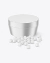 Metallic Jar with Powder Balls Mockup