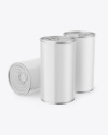 Three Glossy Tin Cans Mockup