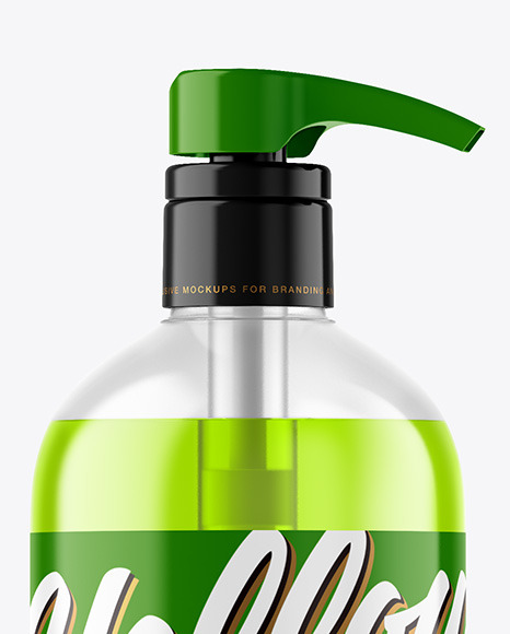 Color Liquid Bottle with Pump Mockup Color Liquid Bottle with Pump Mockup