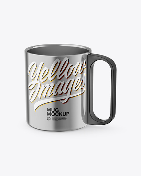 Glossy Metallic Mug Mockup