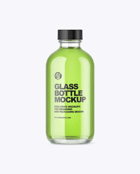 Clear Glass Bottle Mockup