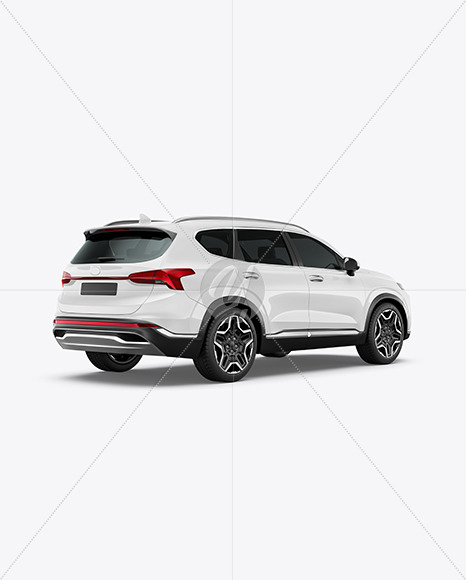 Compact SUV Mockup - Back Half Side View