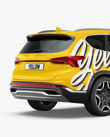 Compact SUV Mockup - Back Half Side View