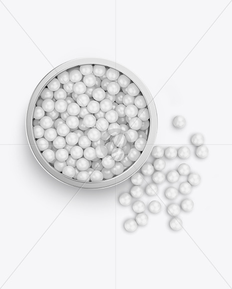 Metallic Jar with Powder Balls Mockup