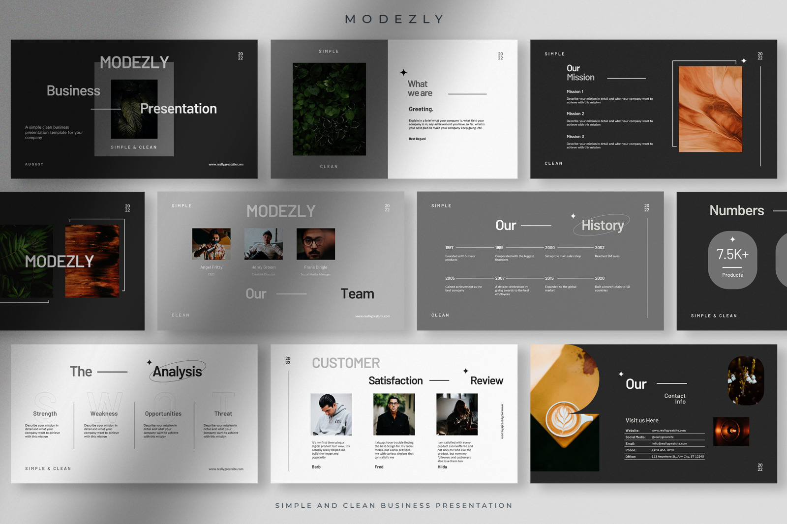 Modezly - Simple and Clean Business Presentations Modezly - Simple and Clean Business Presentations