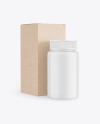 Pills Bottle with Kraft Paper Box Mockup