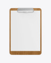 Wooden Clipboard W/ A4 Paper Mockup