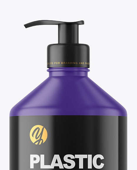 Matte Cosmetic Bottle with Pump Mockup