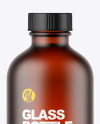 Frosted Amber Glass Bottle Mockup