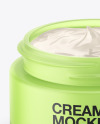 Opened Colored Glass Cream Jar Mockup