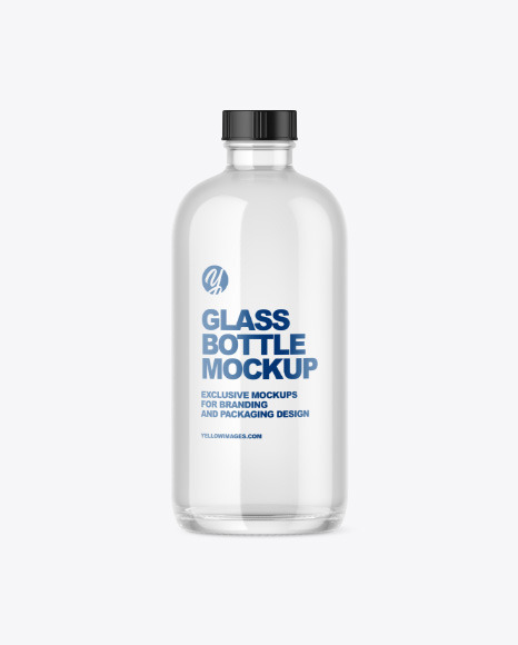 Clear Glass Bottle Mockup