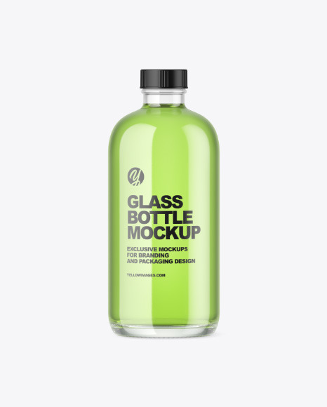 Clear Glass Bottle Mockup - Drink pack