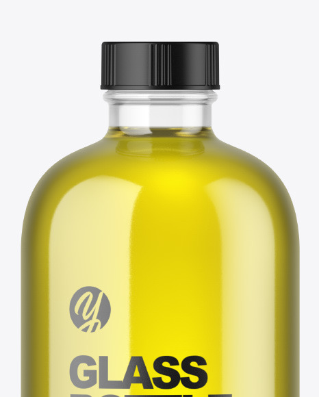 Clear Glass Oil Bottle Mockup