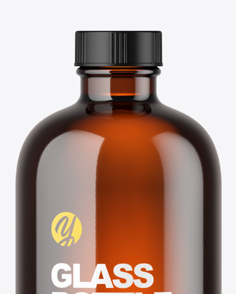 Amber Glass Bottle Mockup