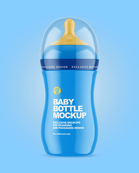 Glossy Baby Bottle Mockup