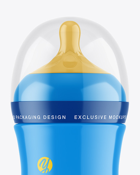 Glossy Baby Bottle Mockup