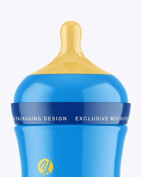 Glossy Baby Bottle Mockup