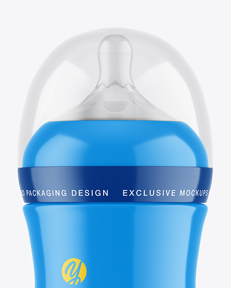 Glossy Baby Bottle Mockup