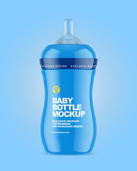 Glossy Baby Bottle Mockup